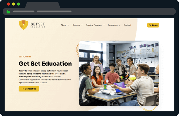 Get Set Education home page screenshot