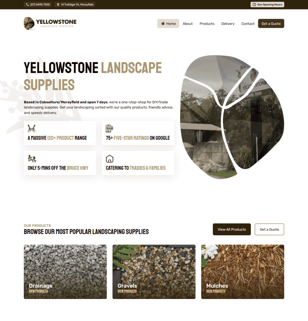 Yellowstone Landscaping home page